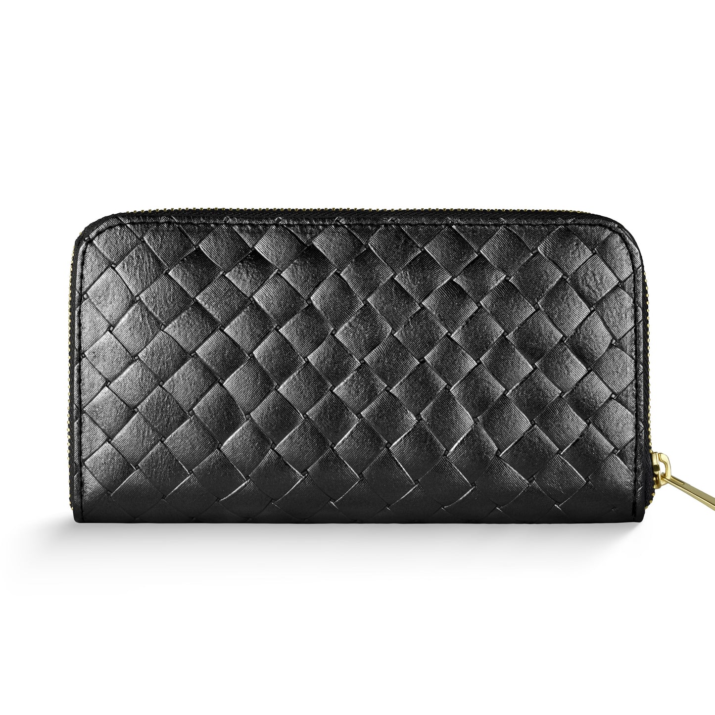 Italian Genuine Woven-Embossed Metallic Suede Wallet | Trento