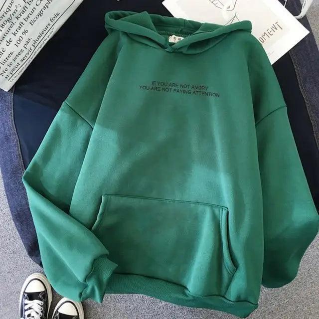 Teens Girls Funny Letter Oversized Hoodies Women Sweatshirts Hooded Sweats Long Sleeve Autumn Warm Women's Clothing Letter Slogan Printed Oversized Hoodies Autumn Black Tops Streetwear Stevvex