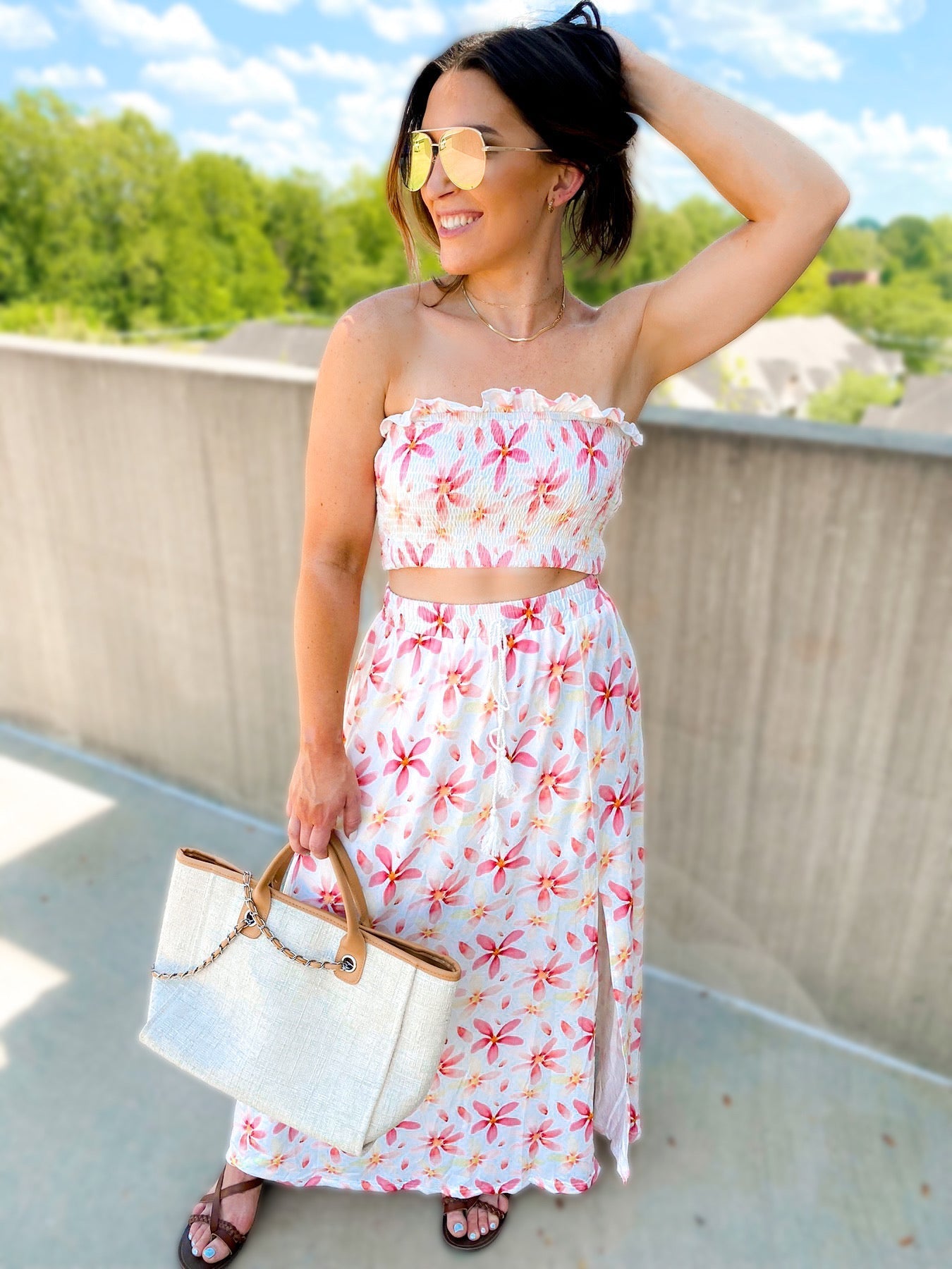 Trinity Tropical Two Piece Skirt Set Girl Code Couture
