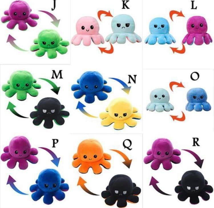 Reversible Mood Octopus Plush RTS