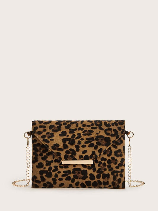 Leopard print chain crossbody purse RTS