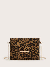 Load image into Gallery viewer, Leopard print chain crossbody purse RTS
