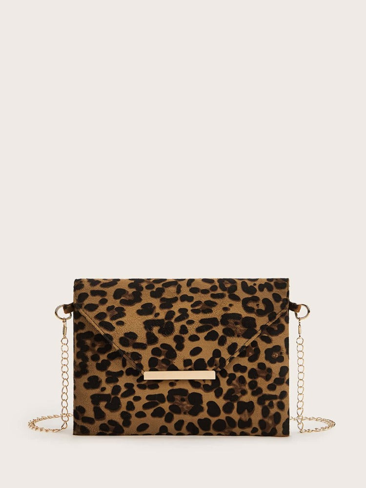 Leopard print chain crossbody purse RTS