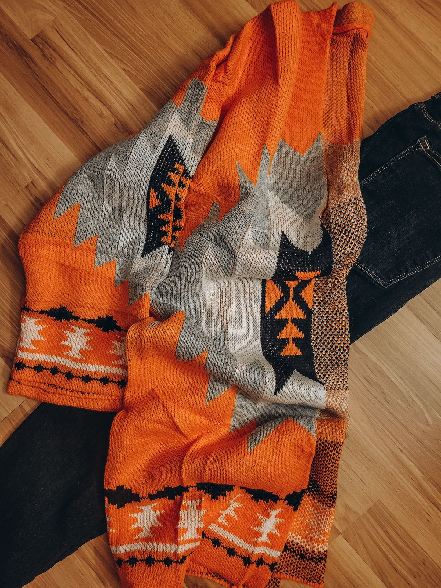 Orange Pattern Cardigan Preorder