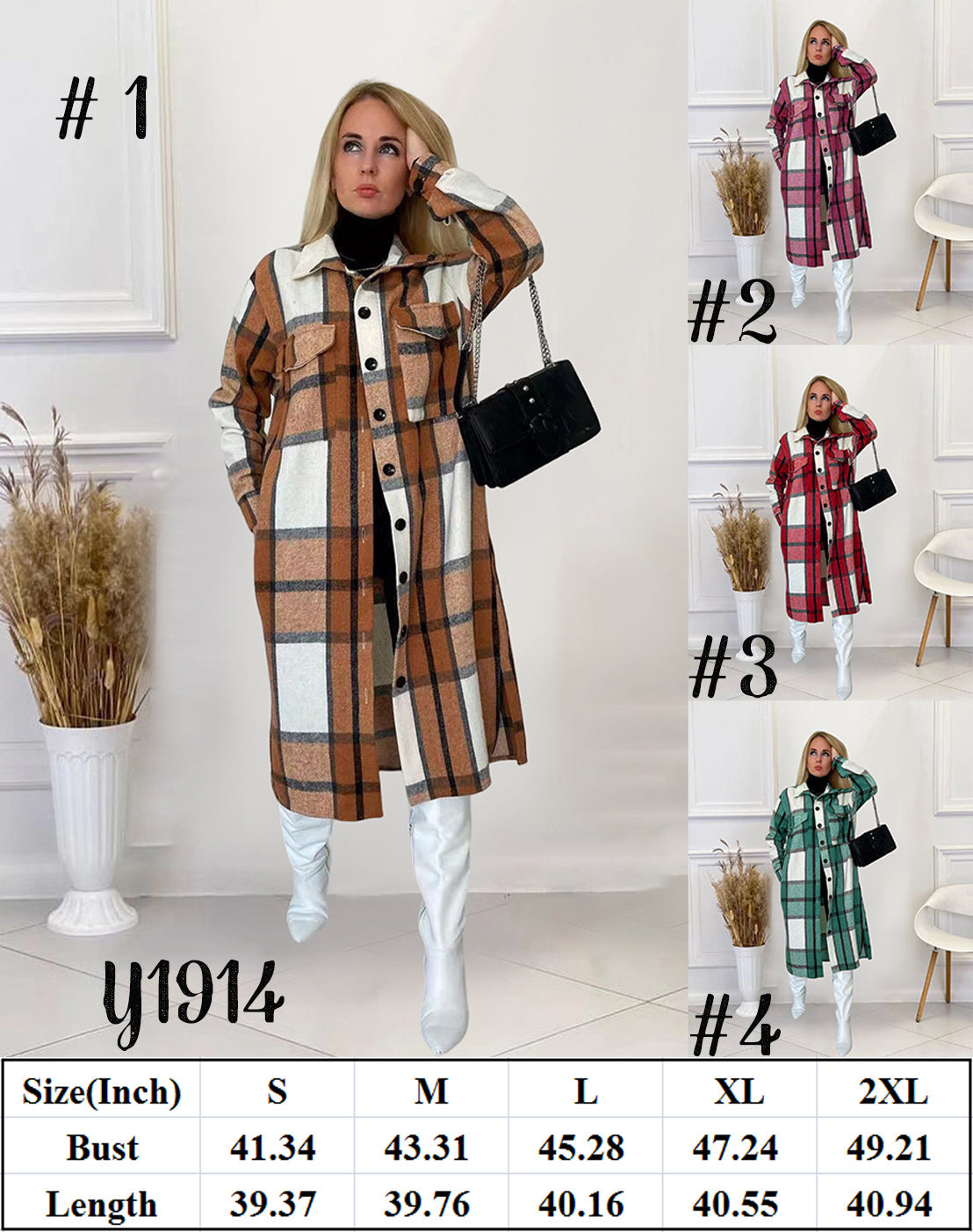 Long Plaid Coat Preorder