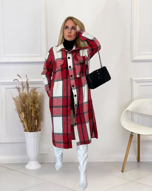 Long Plaid Coat Preorder