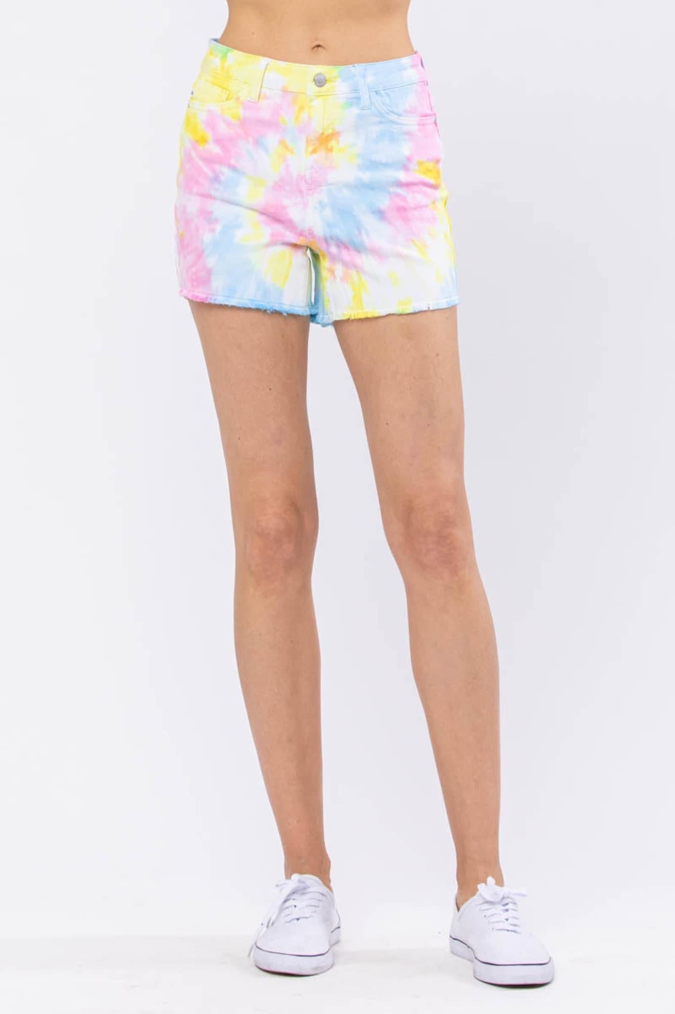 Judy Blue Twirl Tie Dye Shorts RTS