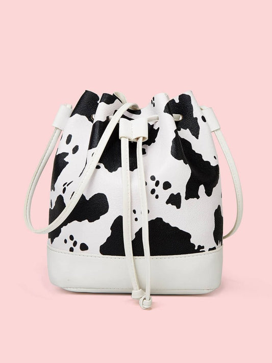 Mommy & Me Cow Print Bucket Bag Purses RTS