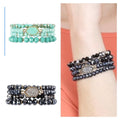Druzy stone hexagon glass bead bracelet RTS