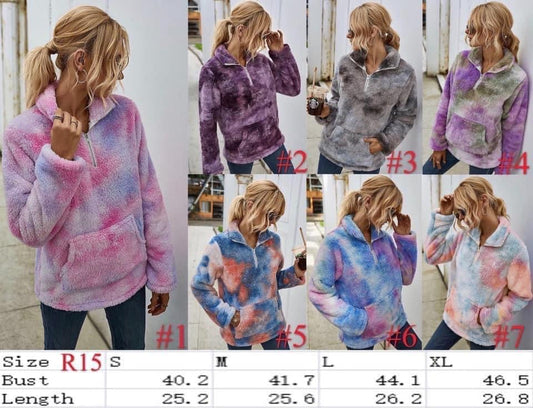 Tie dye Sherpa Pullover RTS