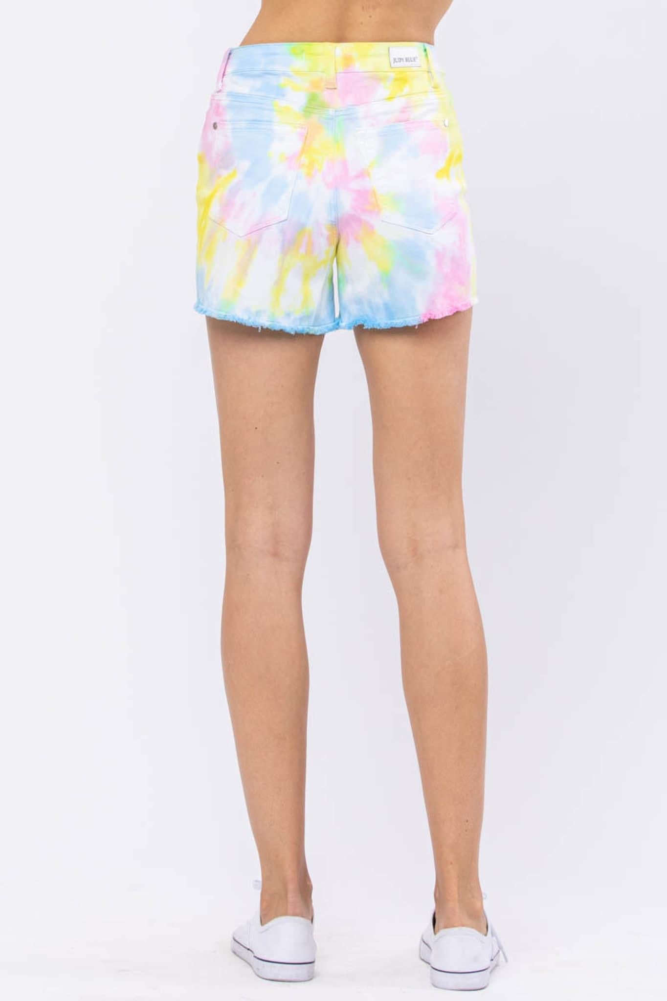 Judy Blue Twirl Tie Dye Shorts RTS