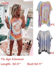 Load image into Gallery viewer, Tie Dye Beach Kimono Bathing Suit Cover Up RTS
