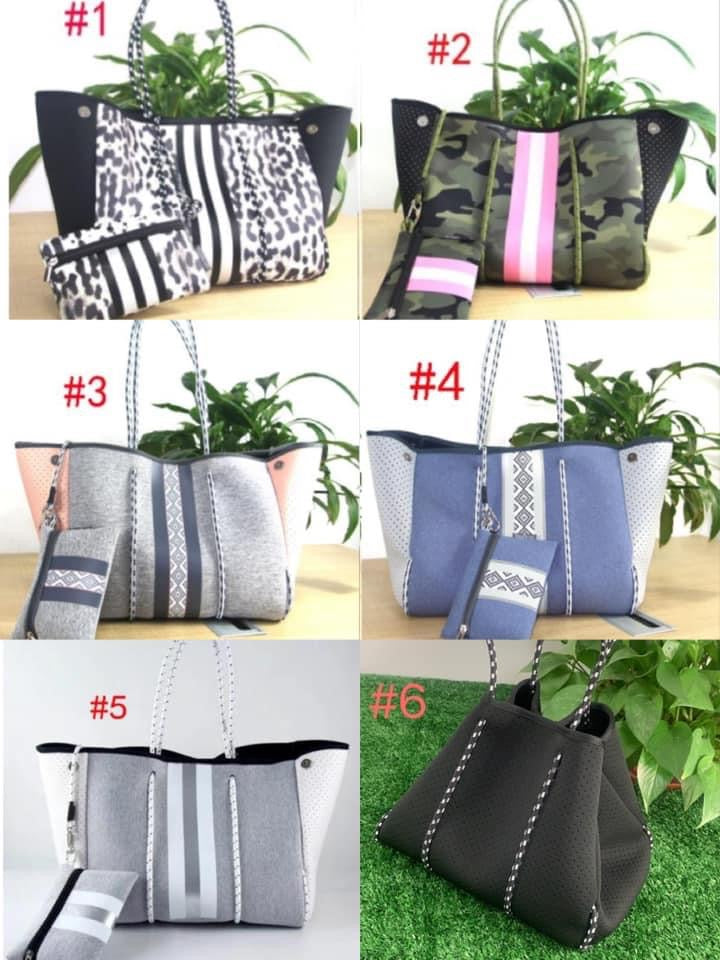 Neoprene Tote & Matching Wristlets RTS