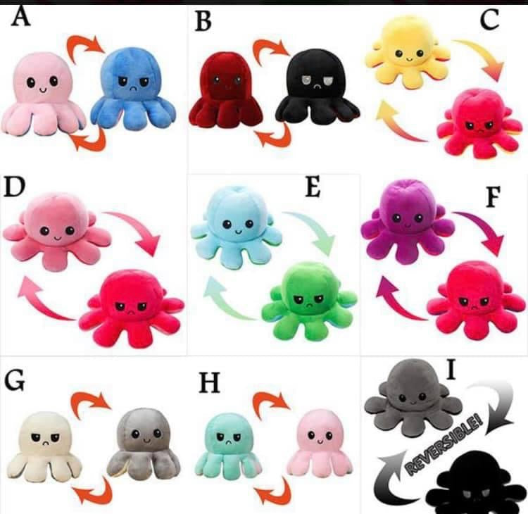 Reversible Mood Octopus Plush RTS