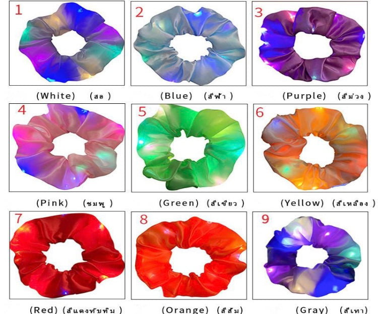 LED LUMINOUS LIGHT UP SCRUNCHIES RTS