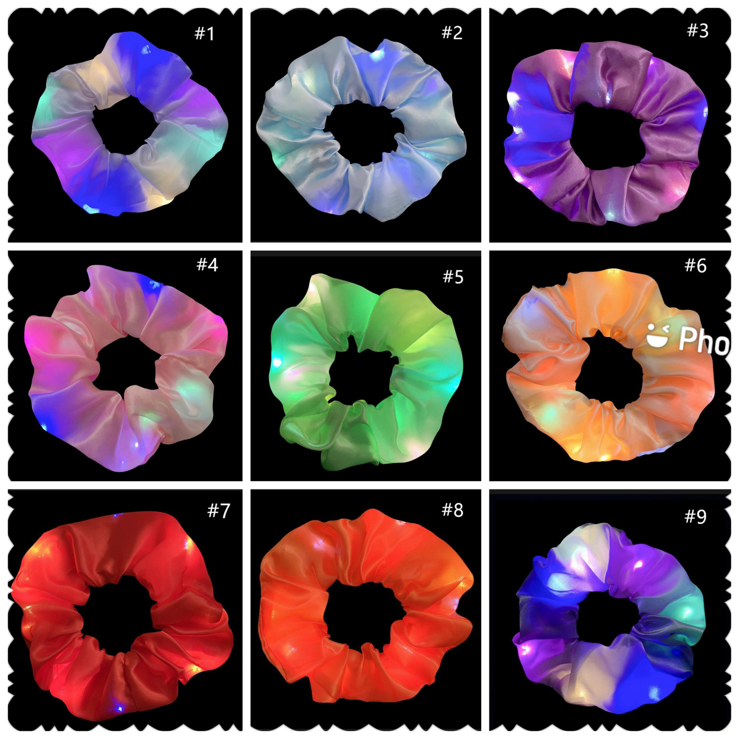 LED LUMINOUS LIGHT UP SCRUNCHIES RTS