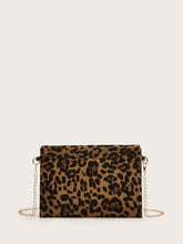 Load image into Gallery viewer, Leopard print chain crossbody purse RTS
