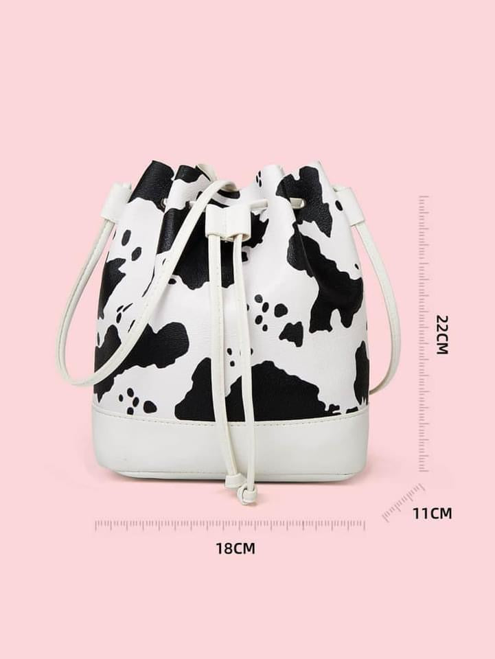 Mommy & Me Cow Print Bucket Bag Purses RTS