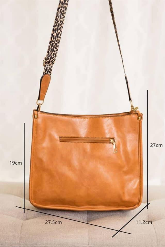 Leopard Strap Leather Crossbody Bags Purses RTS