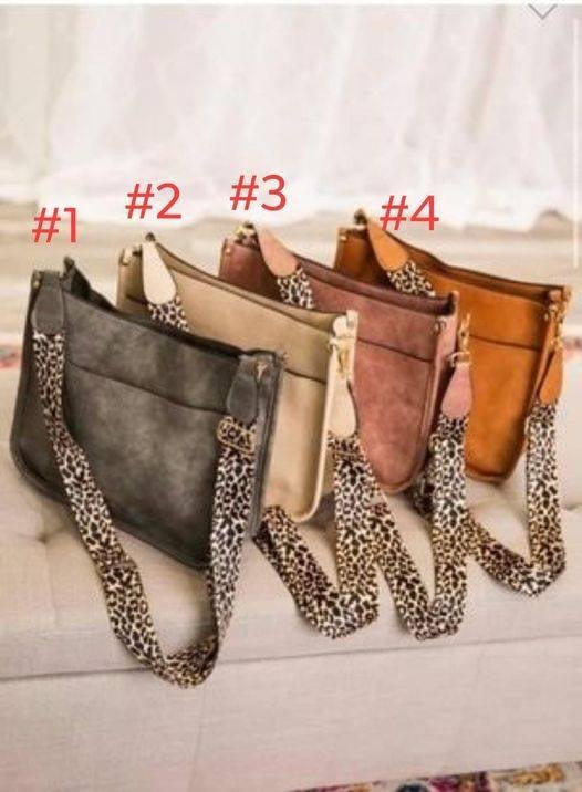 Leopard Strap Leather Crossbody Bags Purses RTS