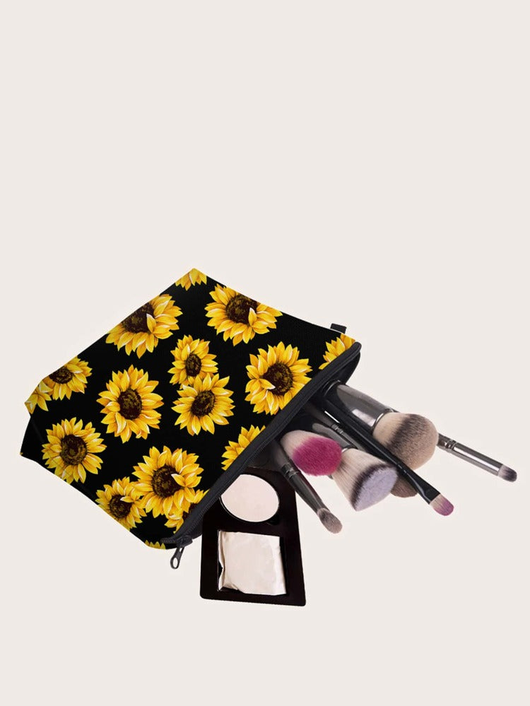 Sunflower Leopard Cow Makeup Cosmetic Bags RTS
