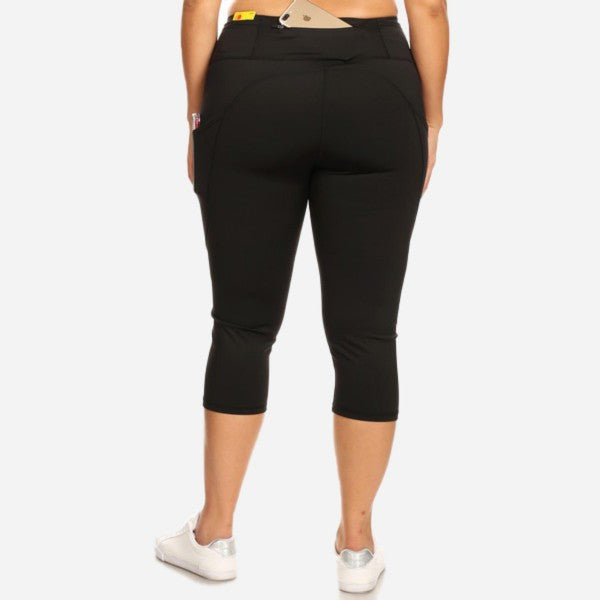 Plus size High rise Capri athletic leggings RTS