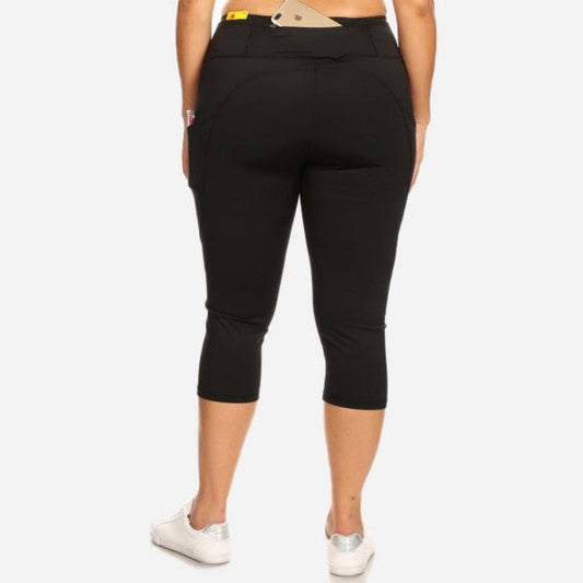 Plus size High rise Capri athletic leggings RTS