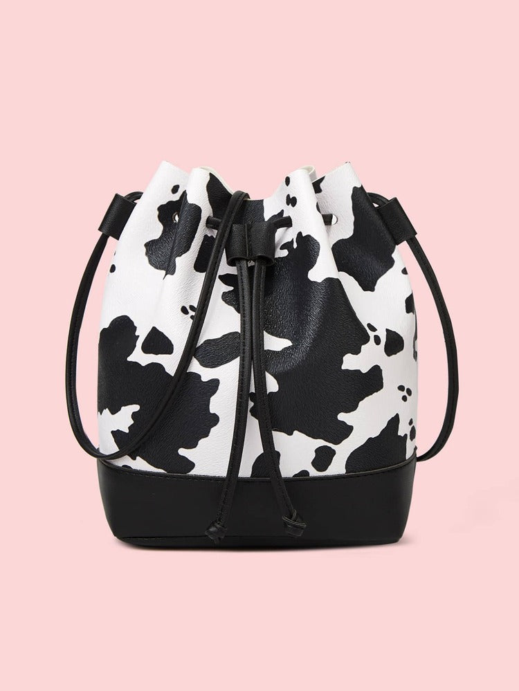 Mommy & Me Cow Print Bucket Bag Purses RTS