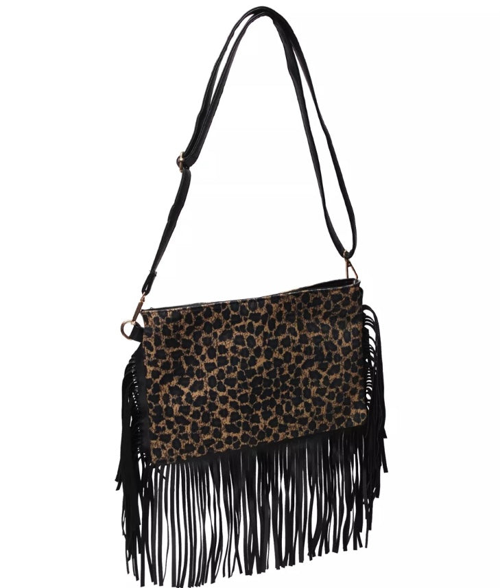 LEOPARD FRINGE BAGS RTS