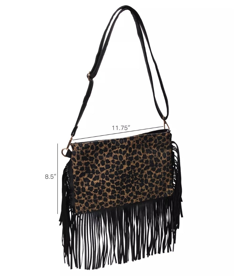 LEOPARD FRINGE BAGS RTS