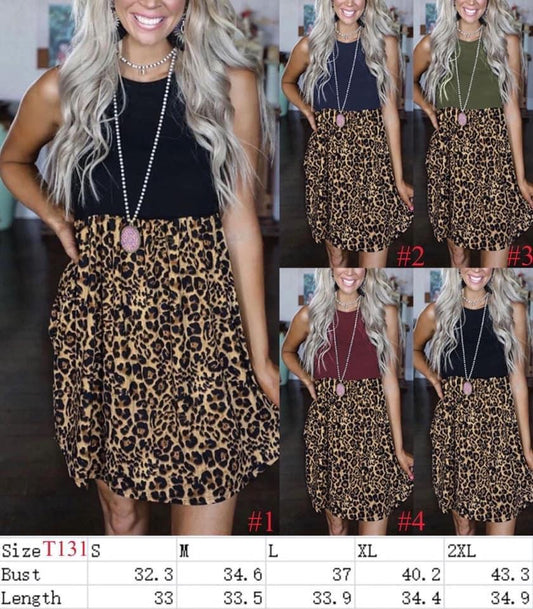 SLEEVELESS TANK LEOPARD DRESS RTS Bee U-Nique Fashions