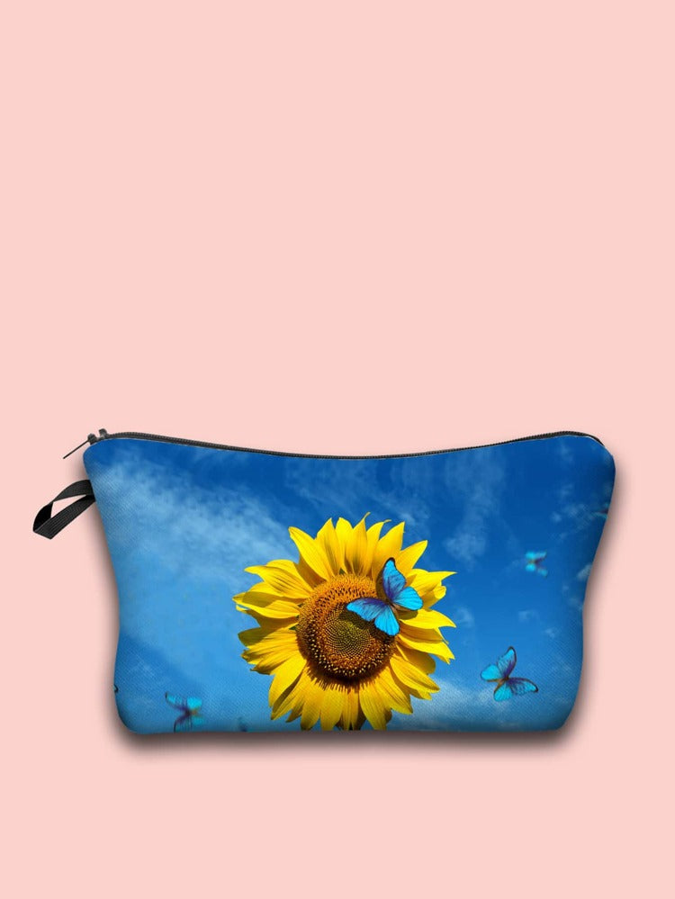 Sunflower Leopard Cow Makeup Cosmetic Bags RTS