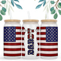 Daddy American Flag Glass Can