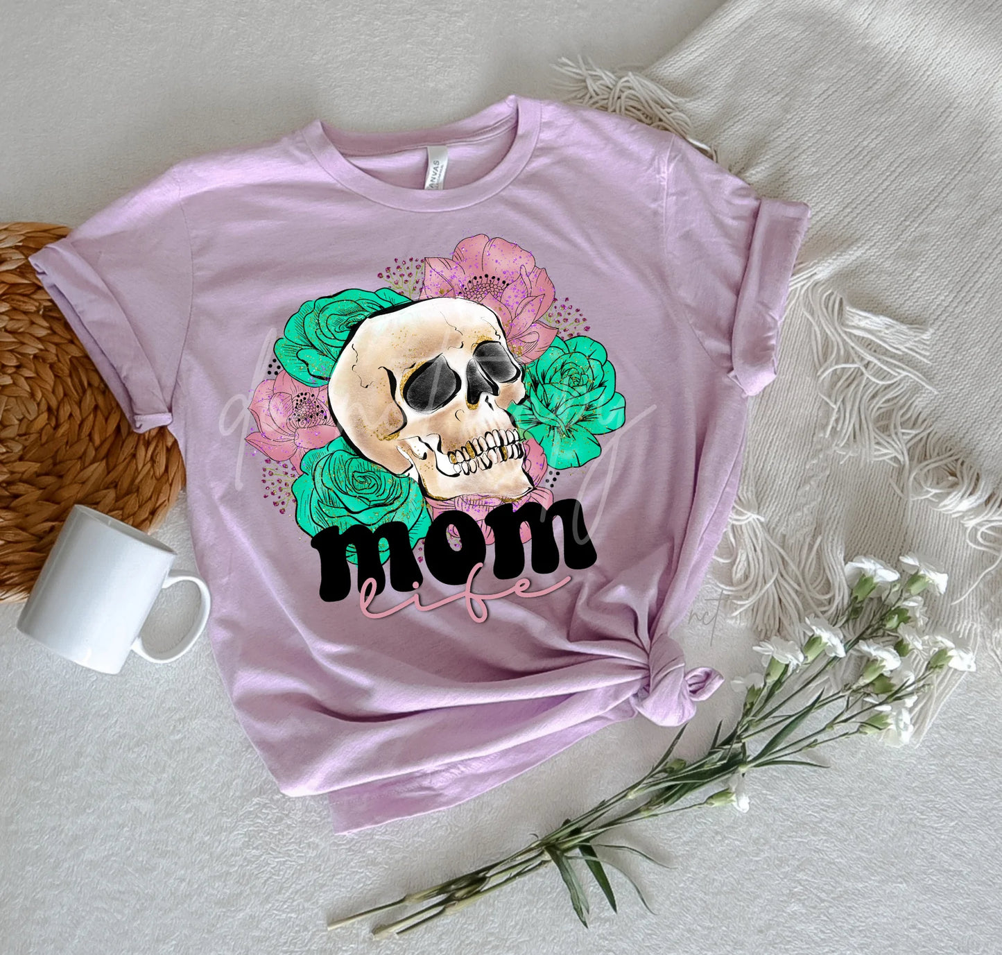 Mom Life Floral Skull-Dropship