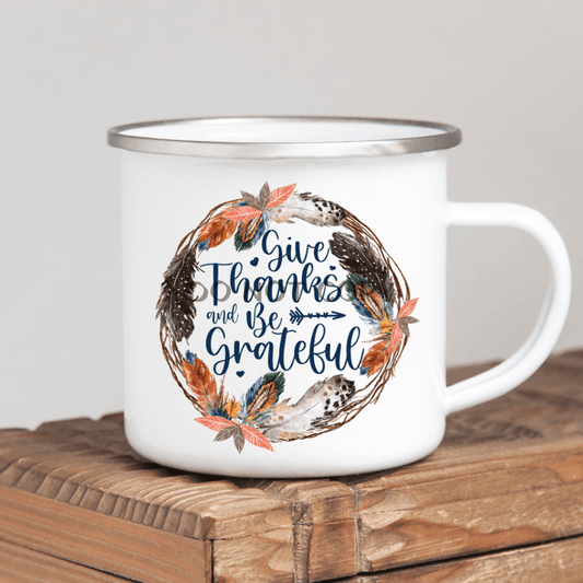 Give Thanks Enamel Mug Mug