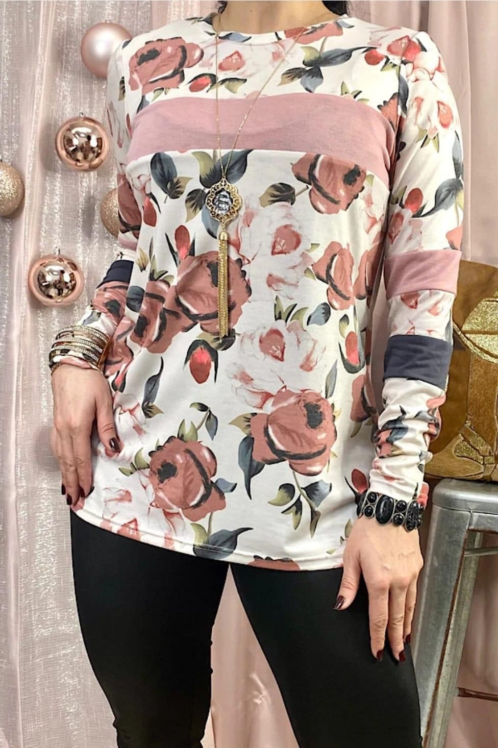 Pink Roses Longsleeve