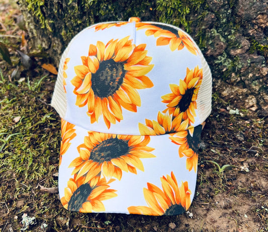 White Sunflower Hat