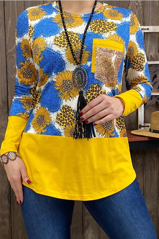 Sunflower Blue Hearts