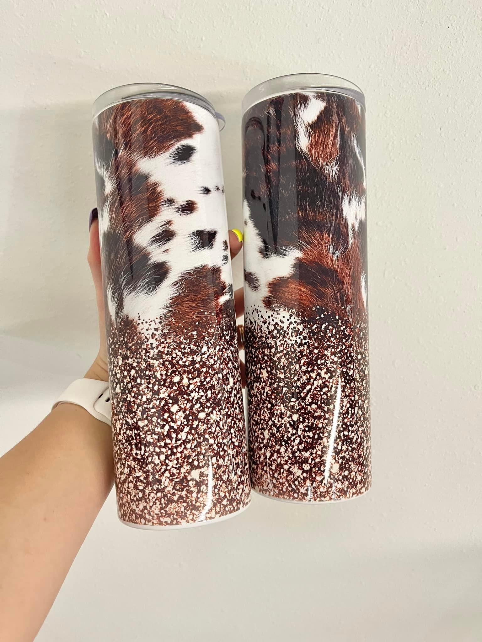 Glitter Cowhide Tumbler