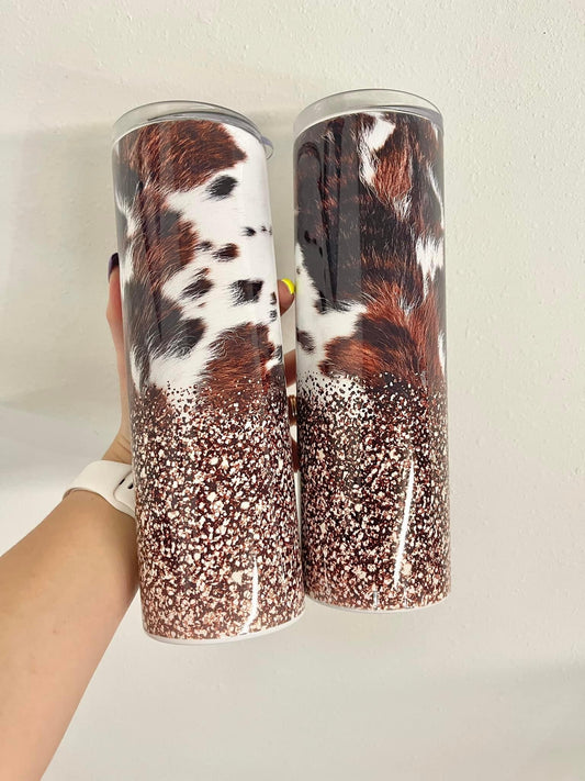 Glitter Cowhide Tumbler