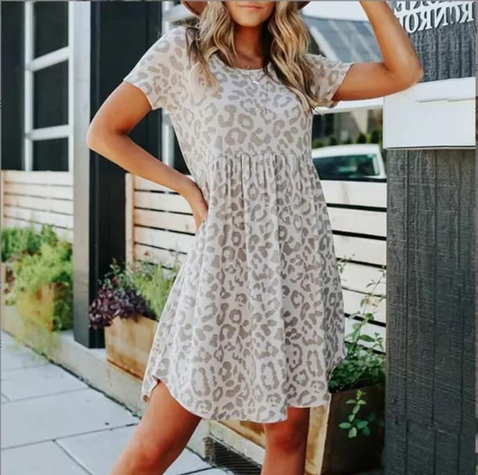Leopard Empire Waist Dress