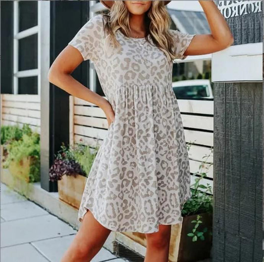 Leopard Empire Waist Dress