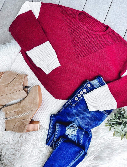 Knitted Colorblock Sweater
