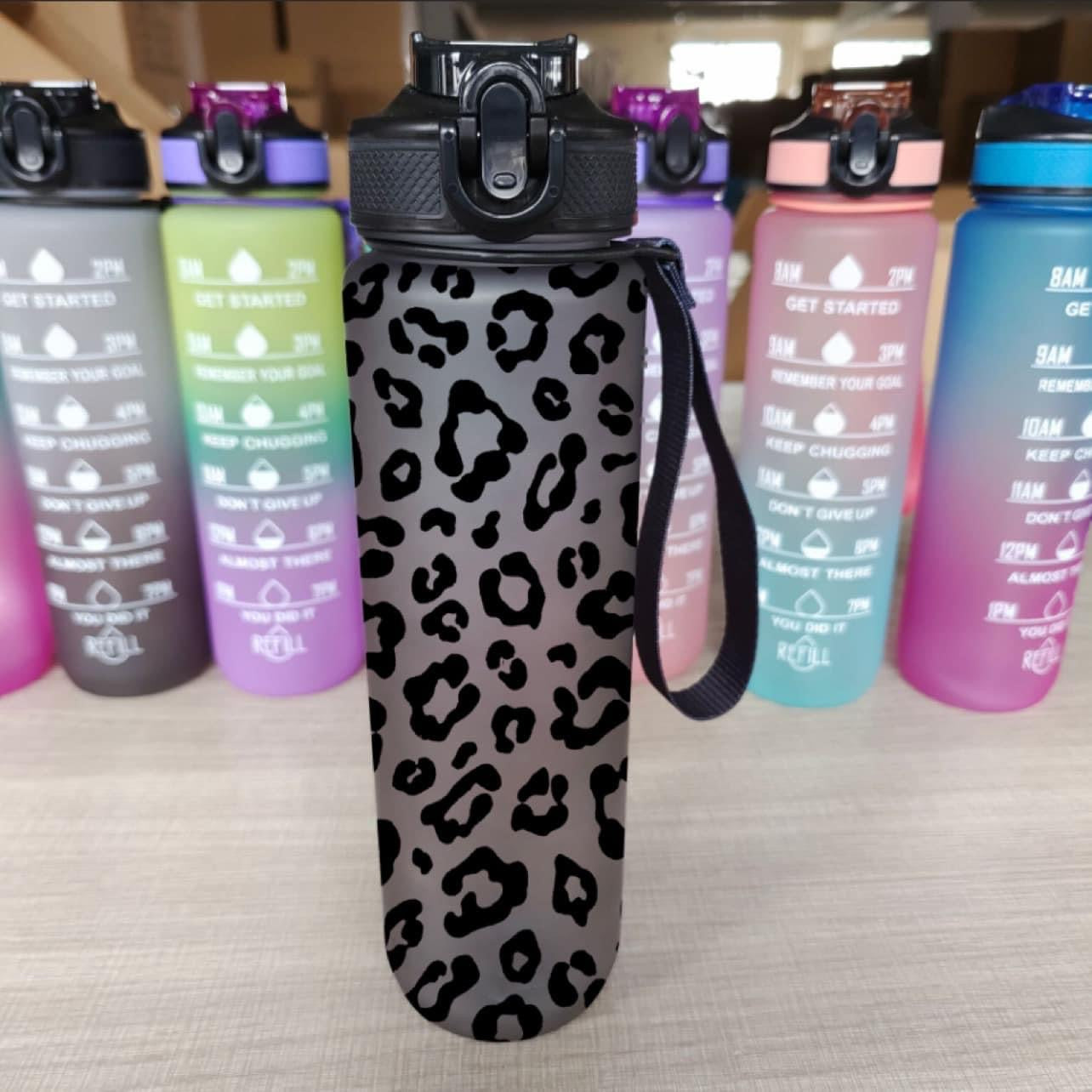 Leopard Print Ombre Water Bottles