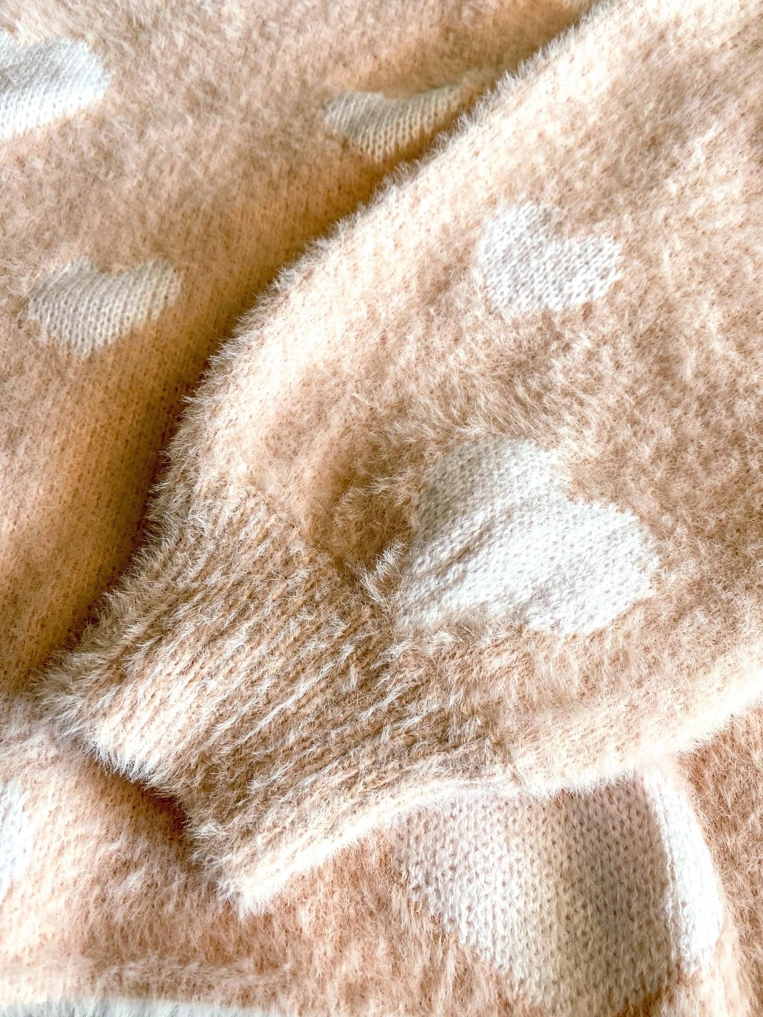 Faux Soft Heart Sweater