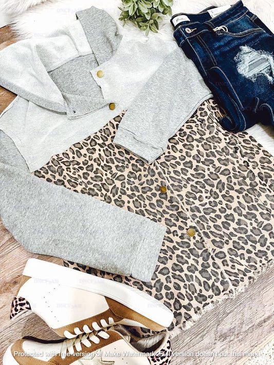 Leopard And Sweater Shacket