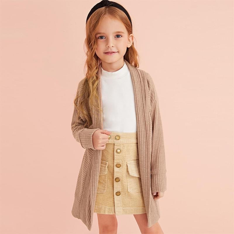 Girls Ribbed Cardi