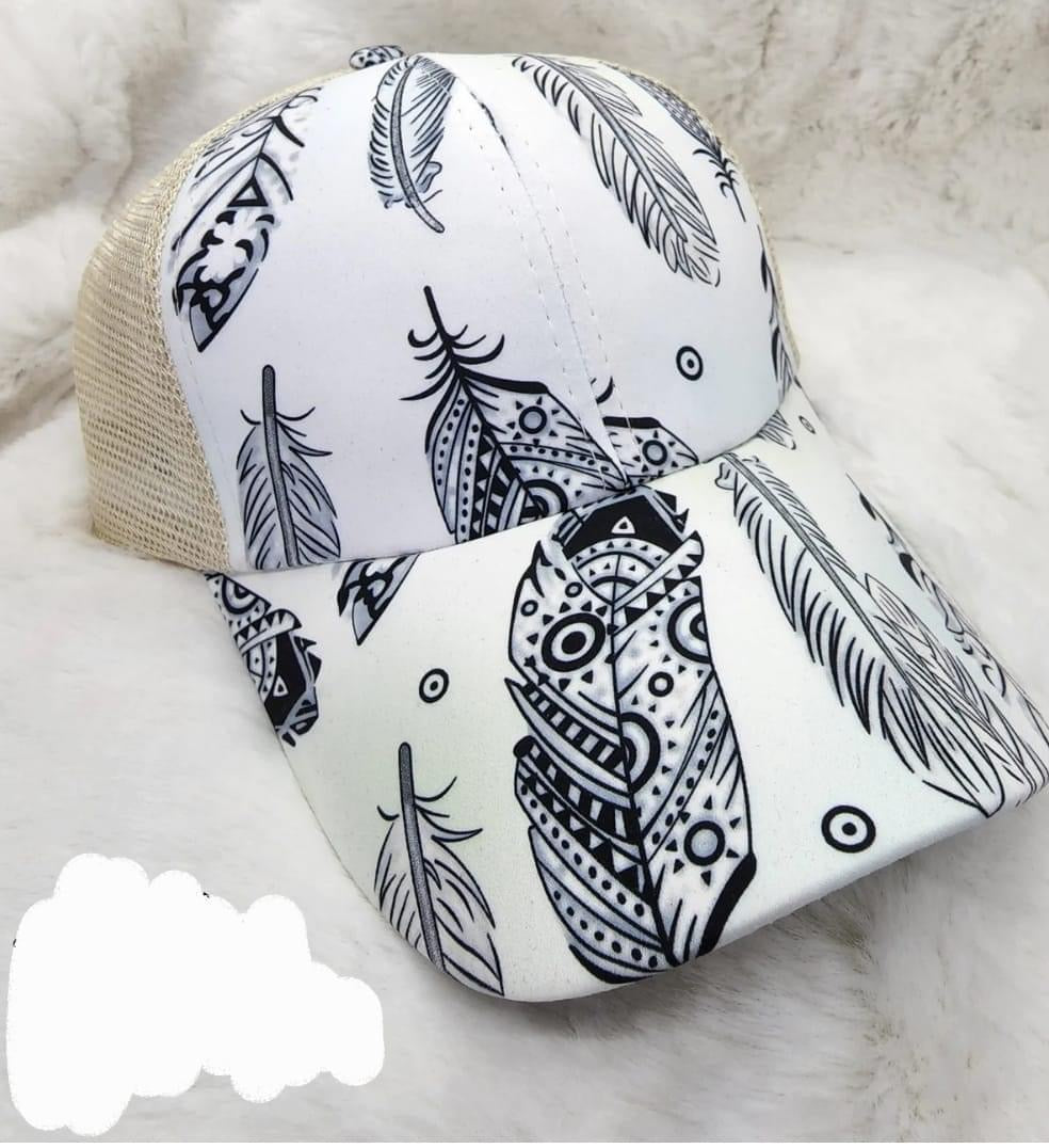 Feather Ponytail Hat