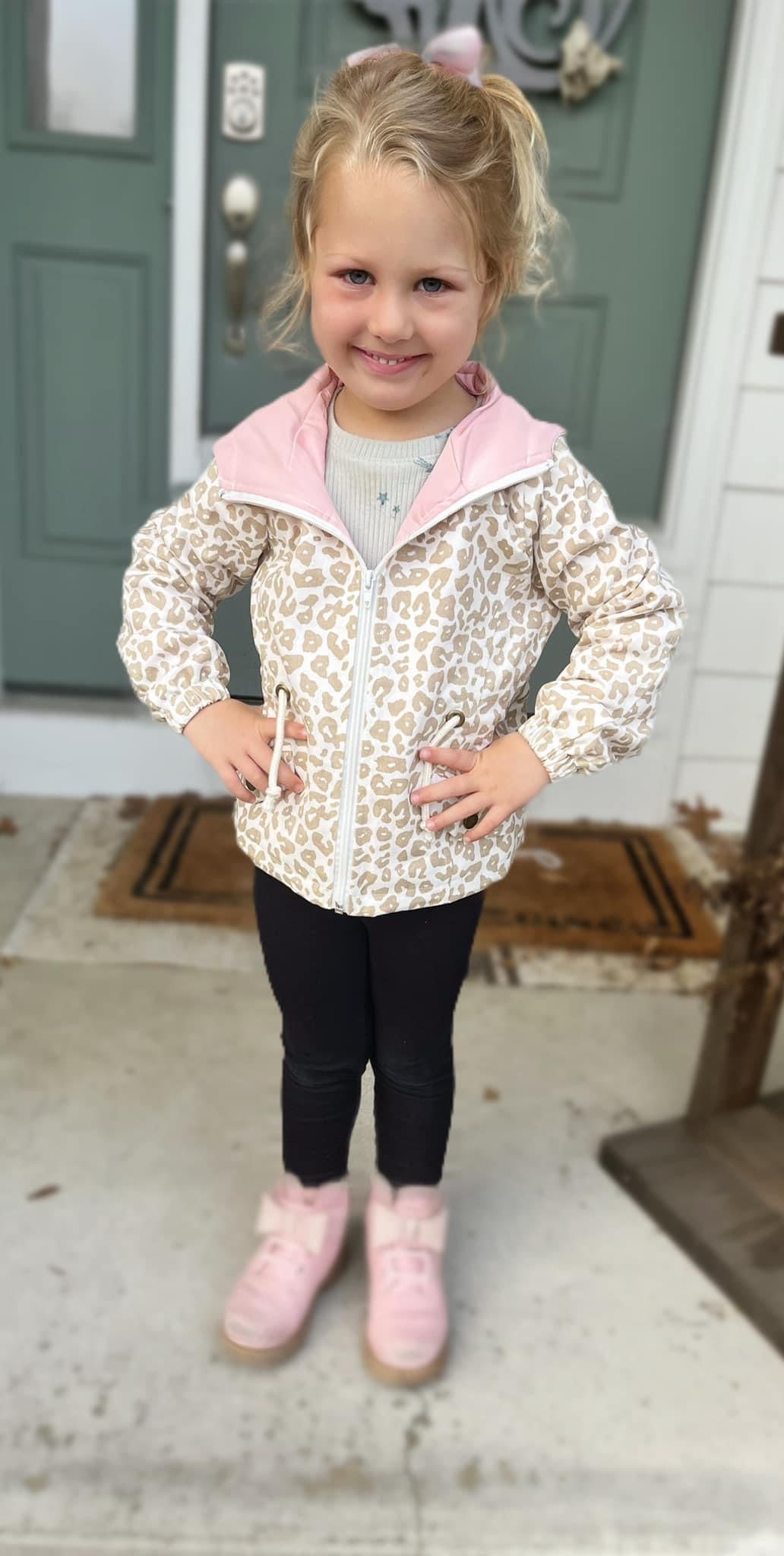Neutral Leopard Windbreaker Kids