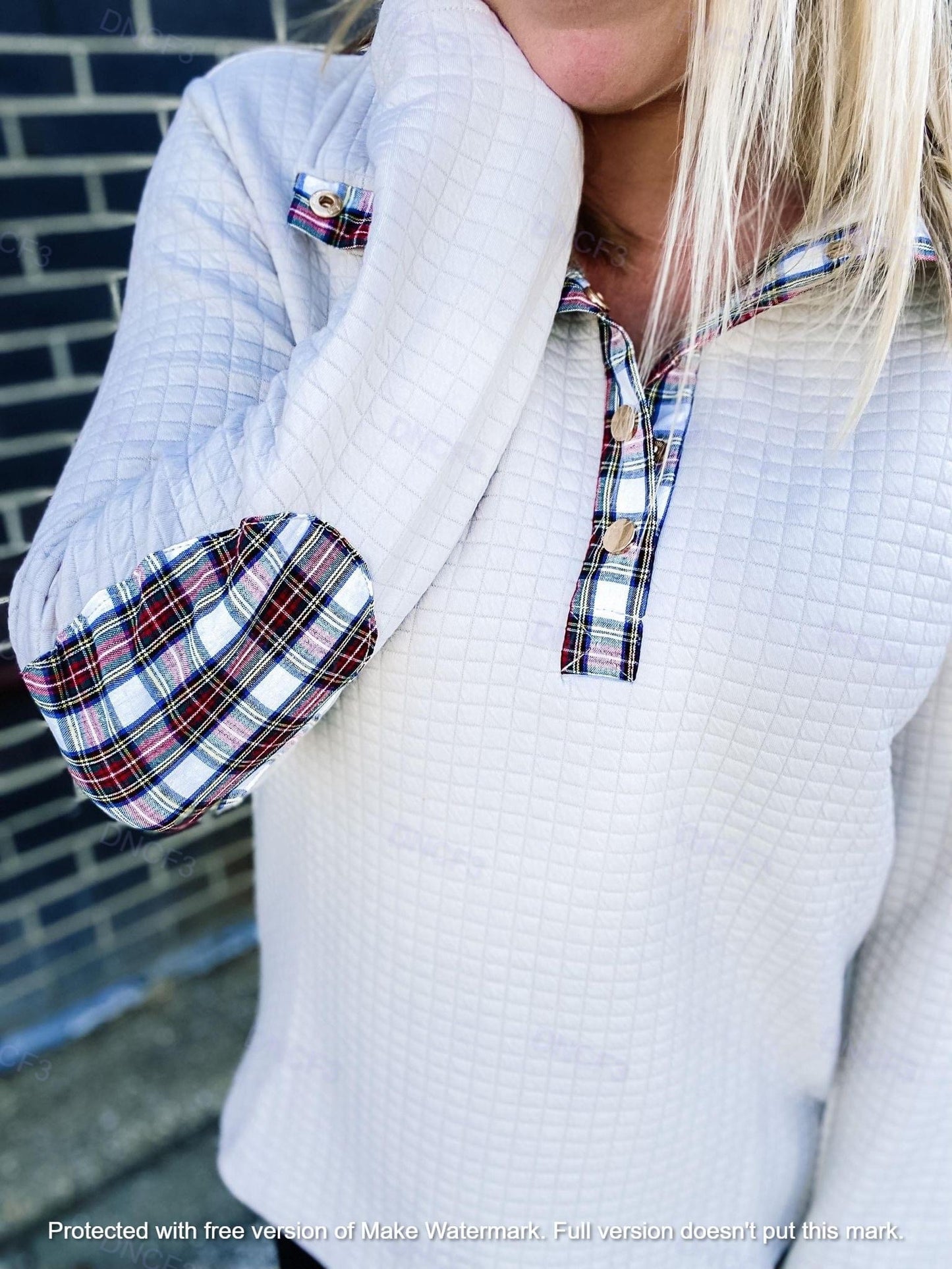 High Quality Quilted Elbow Patch Pullover